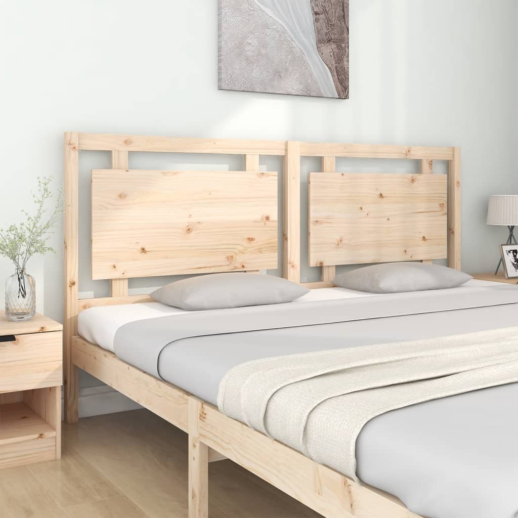 Solid Pine Wood Headboard, 185.5x4x100cm – Natural Finish