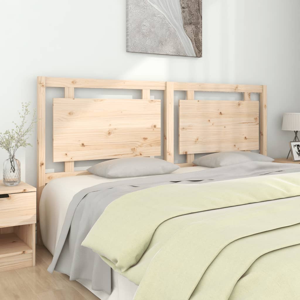Solid Pine Wood Headboard, 185.5x4x100cm – Natural Finish