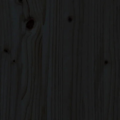 Solid Pine Wood Bed Headboard - Black, 205.5x4x100 cm