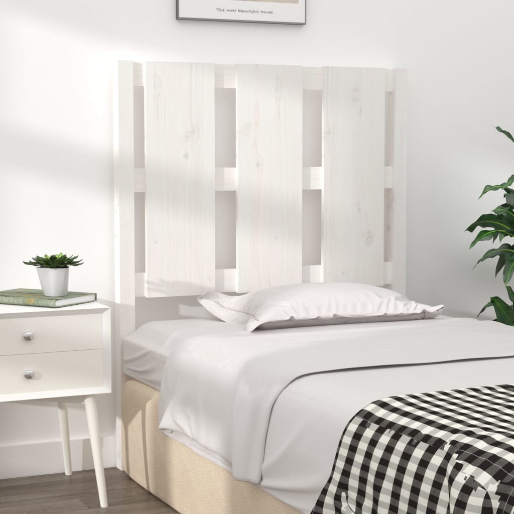 Solid Pine White Headboard 80.5x4x100 cm - Stylish Bedroom Upgrade