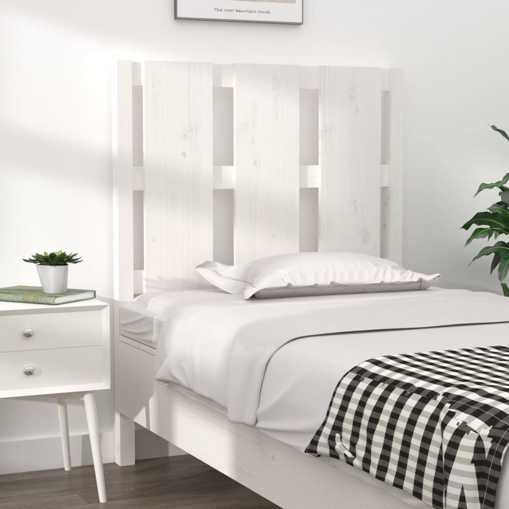 Solid Pine White Headboard 80.5x4x100 cm - Stylish Bedroom Upgrade