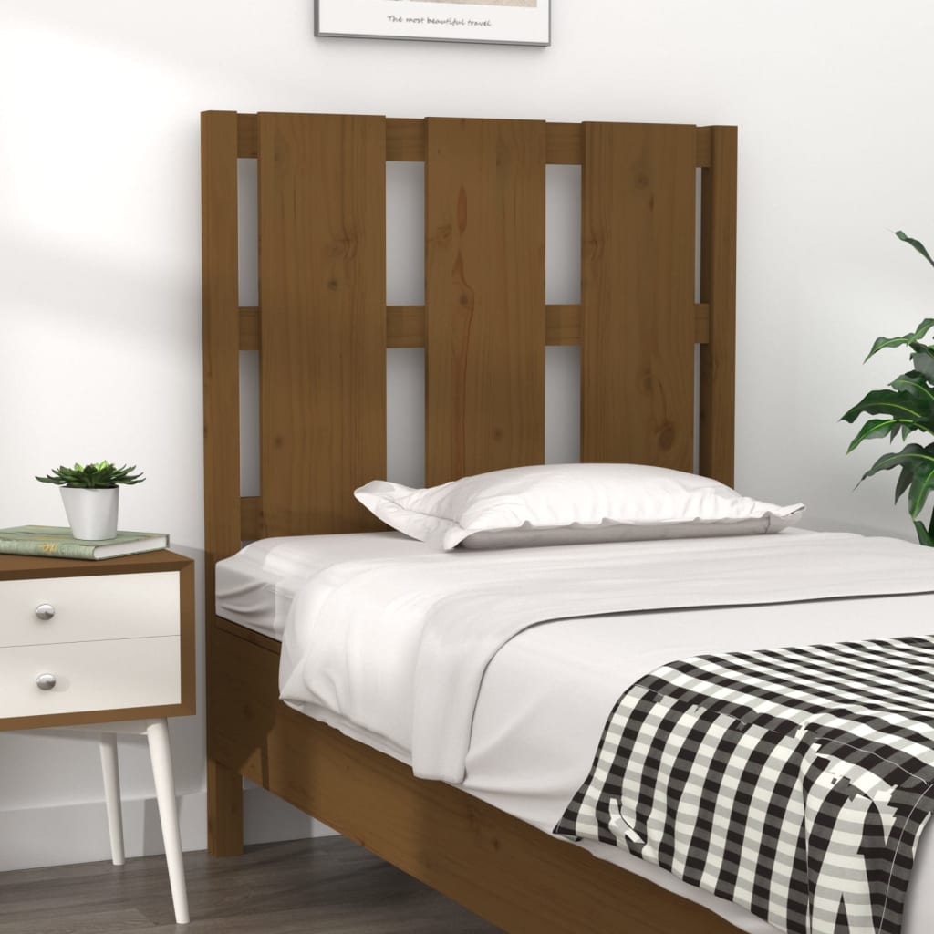 Solid Pine Headboard, Honey Brown - 80.5x4x100 cm