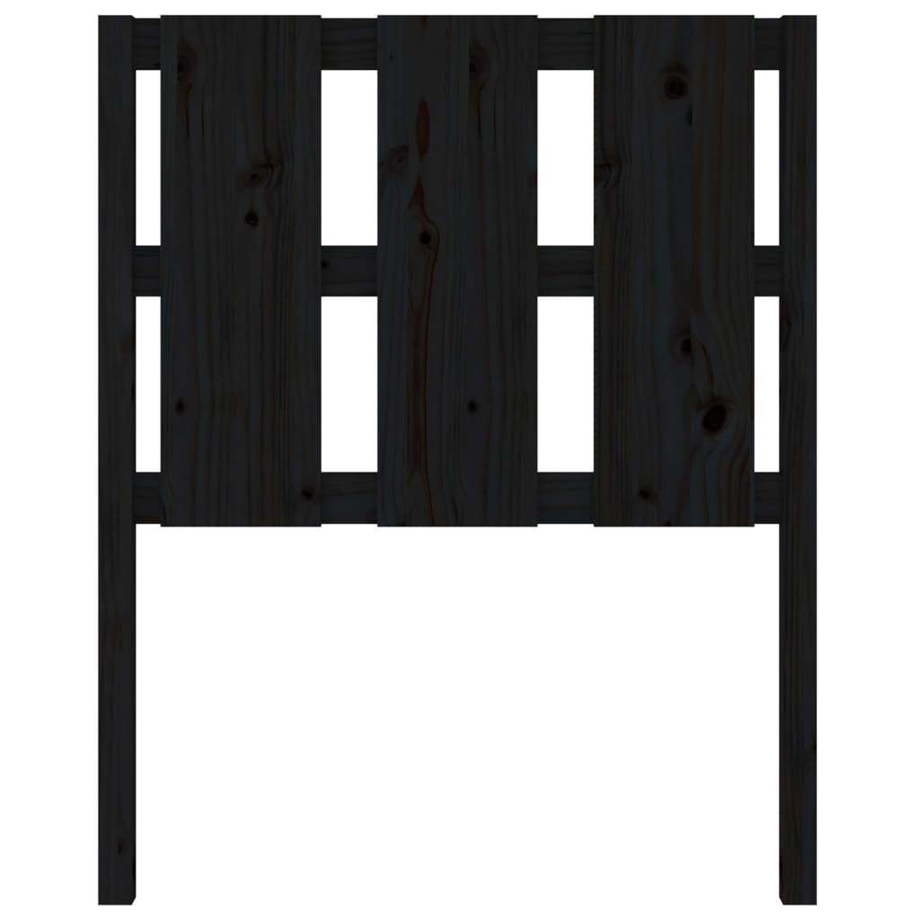 Black Solid Pine Wood Bed Headboard - 80.5x4x100 cm