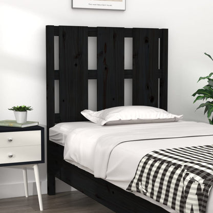 Black Solid Pine Wood Bed Headboard - 80.5x4x100 cm