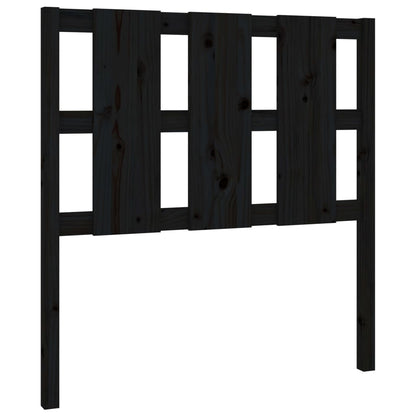 Solid Pine Wood Black Headboard - 95.5x4x100 cm