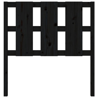 Solid Pine Wood Black Headboard - 95.5x4x100 cm