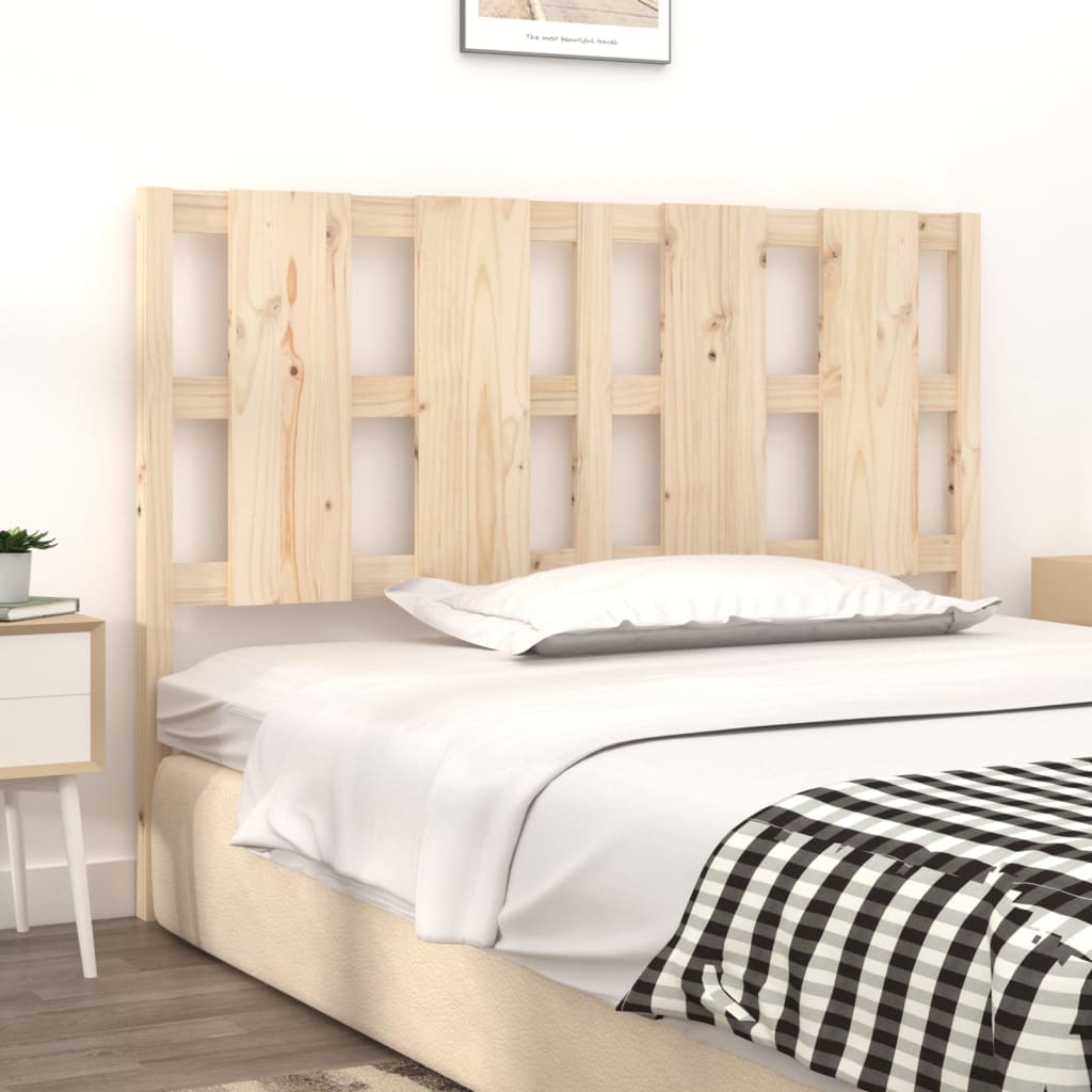 Solid Pine Wood Bed Headboard 125.5x4x100 cm - Natural Finish