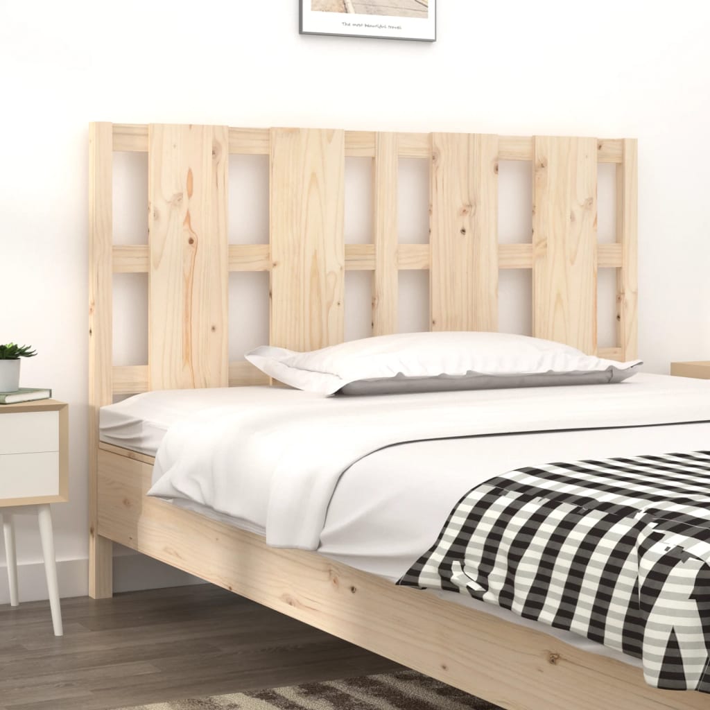Solid Pine Wood Bed Headboard 125.5x4x100 cm - Natural Finish