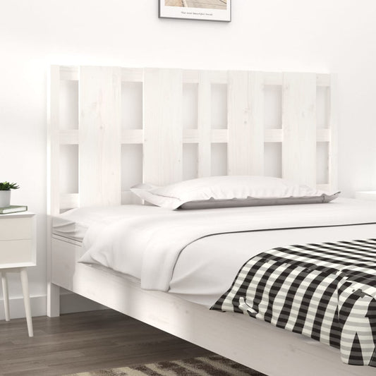 Solid Pine White Bed Headboard - 125.5x4x100 cm