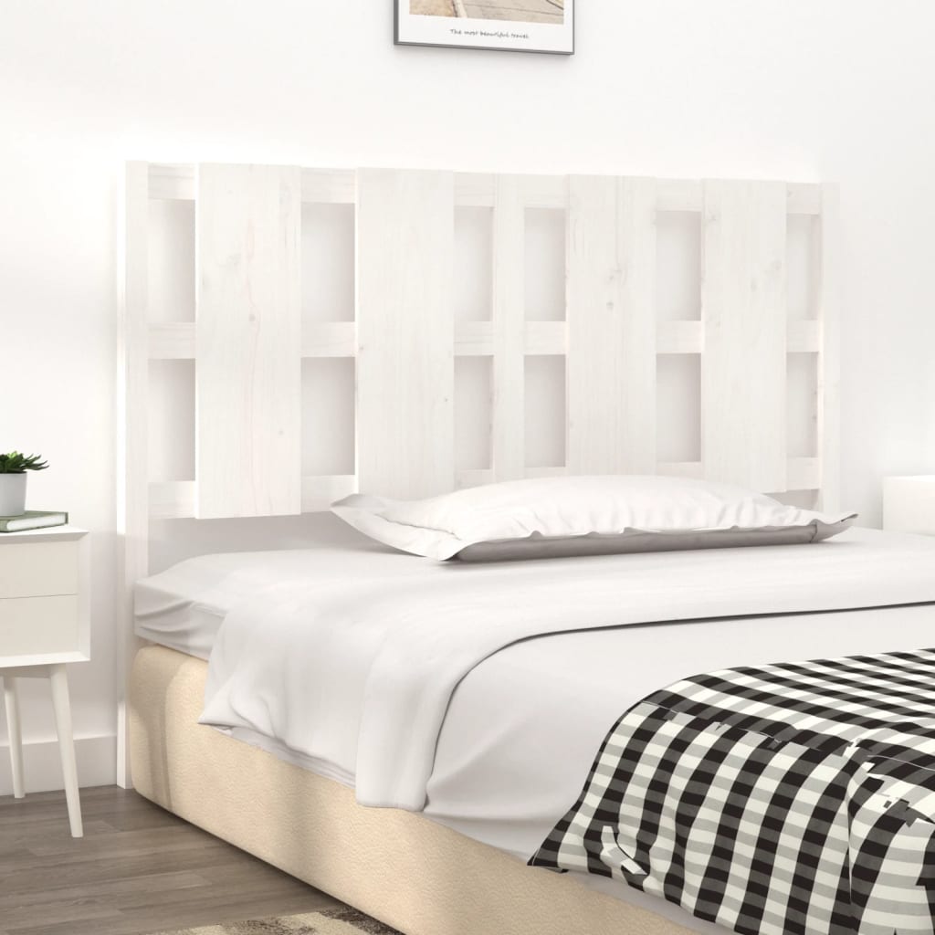 Solid Wood Pine Bed Headboard, White 145.5x4x100 cm