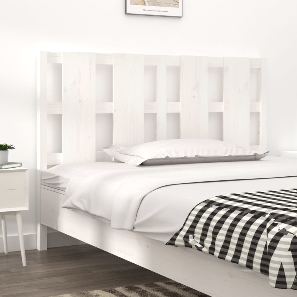 Solid Wood Pine Bed Headboard, White 145.5x4x100 cm