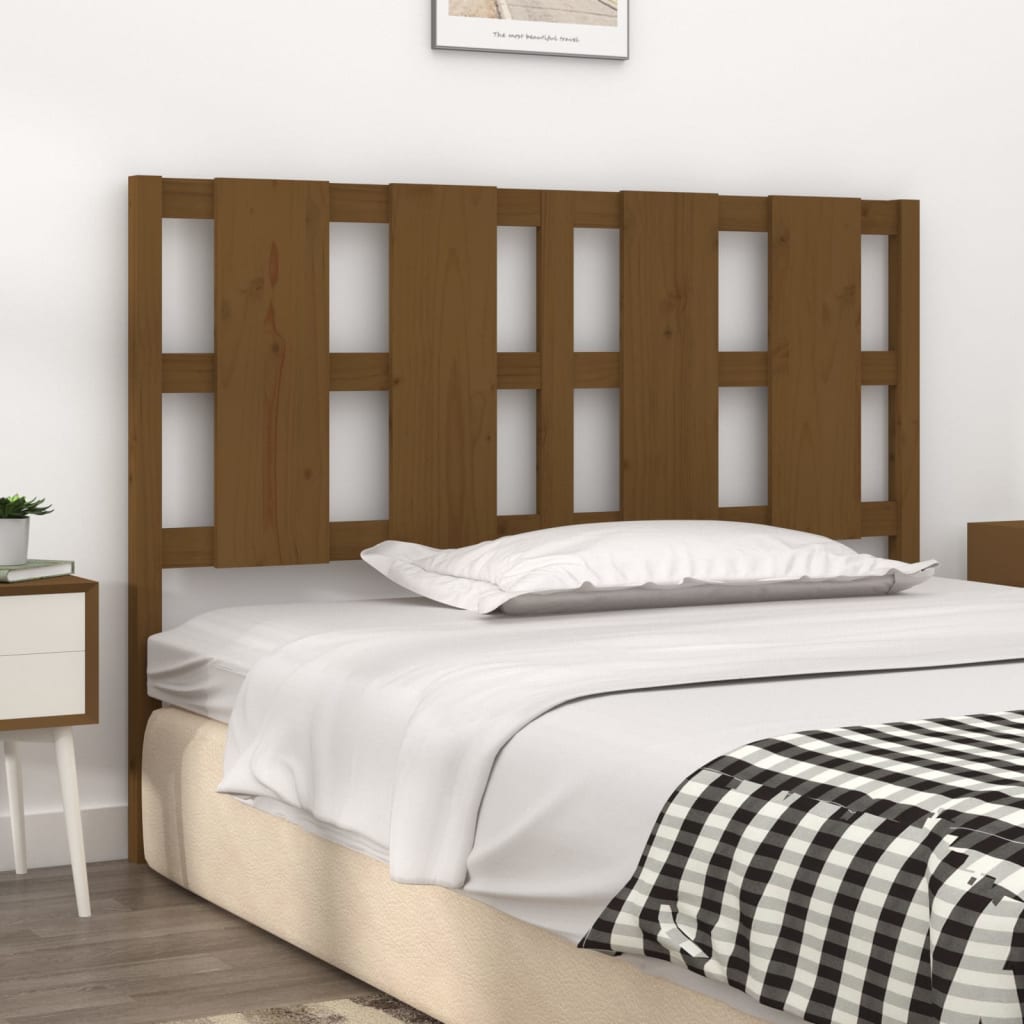 Solid Wood Pine Bed Headboard - Honey Brown 145.5x4x100 cm
