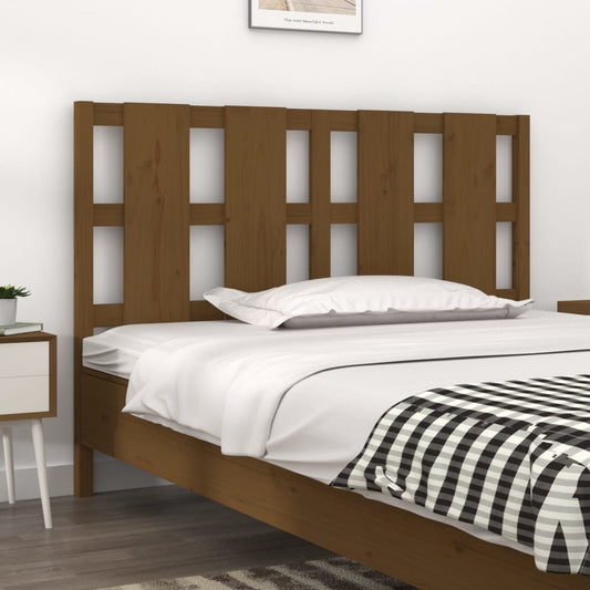 Solid Wood Pine Bed Headboard - Honey Brown 145.5x4x100 cm