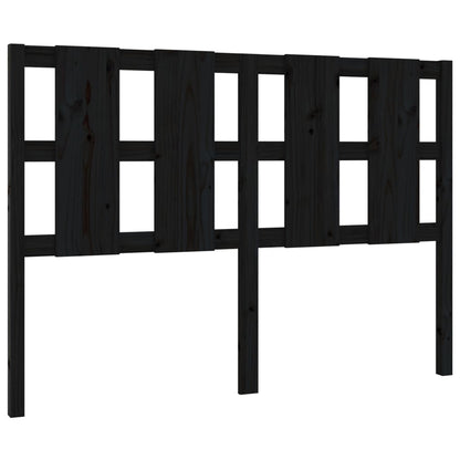 Sleek Black Solid Wood Pine Bed Headboard - 145.5x4x100 cm