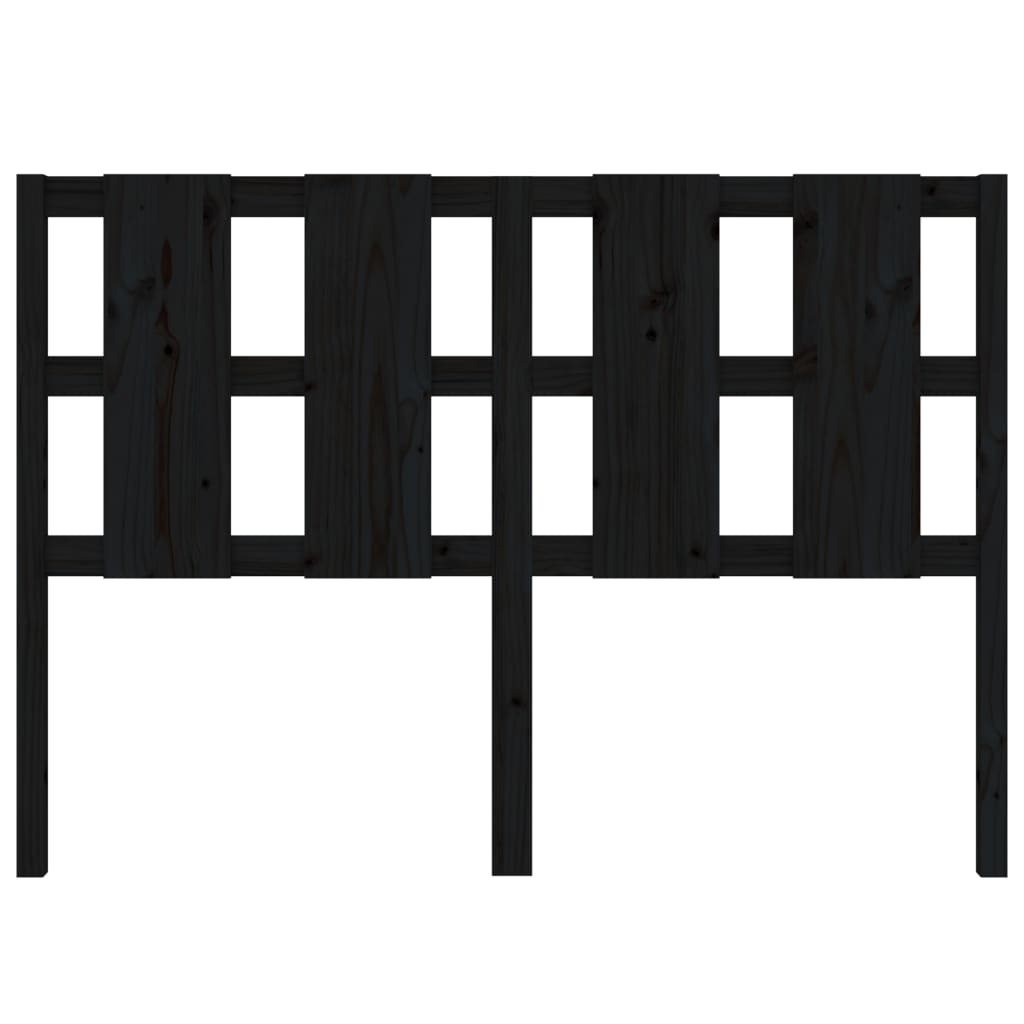 Sleek Black Solid Wood Pine Bed Headboard - 145.5x4x100 cm