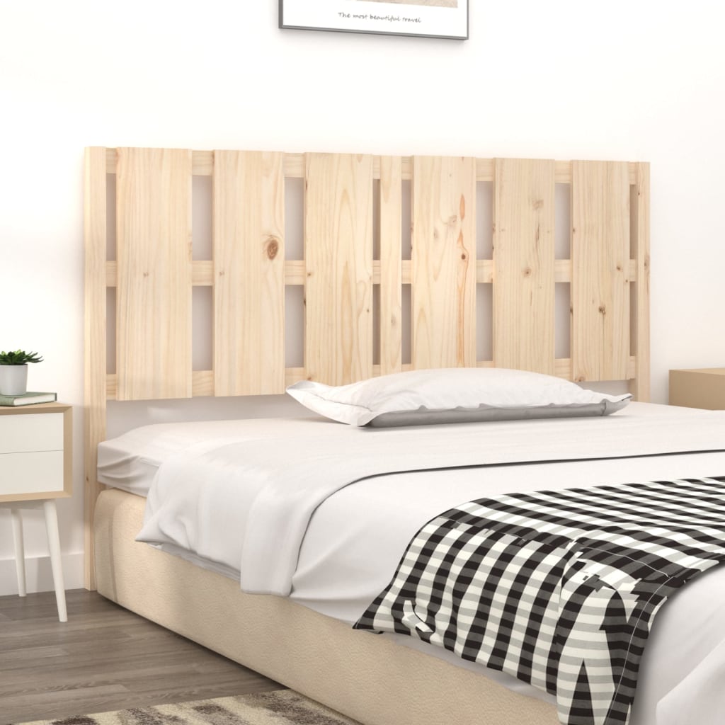 Solid Pine Wood Bed Headboard 155.5x4x100 cm - Natural Finish