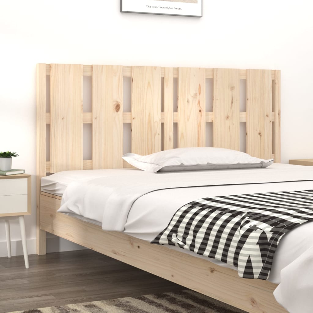 Solid Pine Wood Bed Headboard 155.5x4x100 cm - Natural Finish