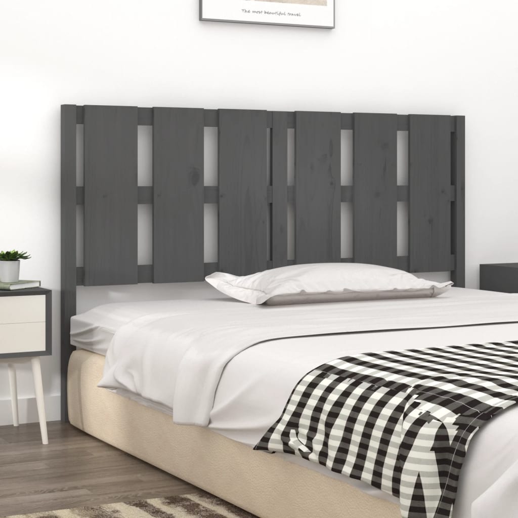 Solid Pine Grey Bed Headboard, 155.5x4x100 cm - Stylish & Durable