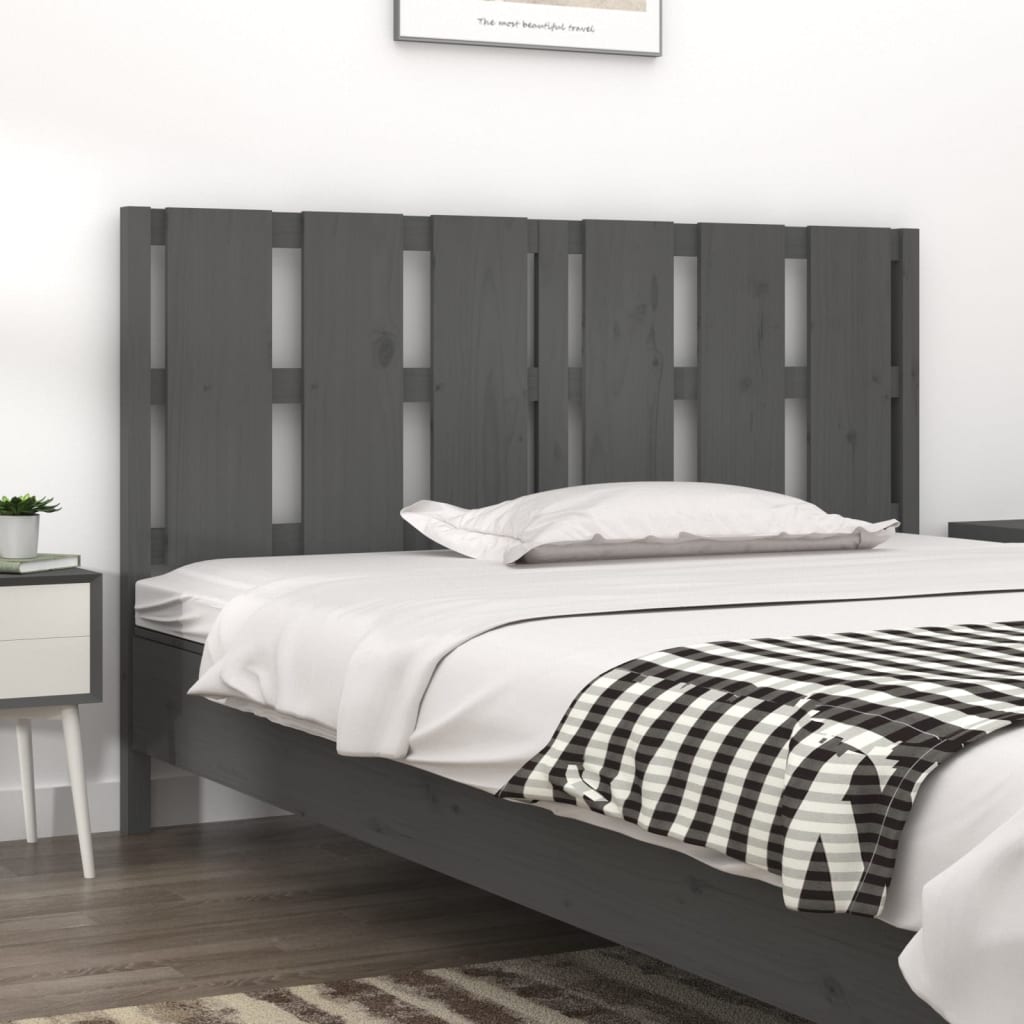 Solid Pine Grey Bed Headboard, 155.5x4x100 cm - Stylish & Durable