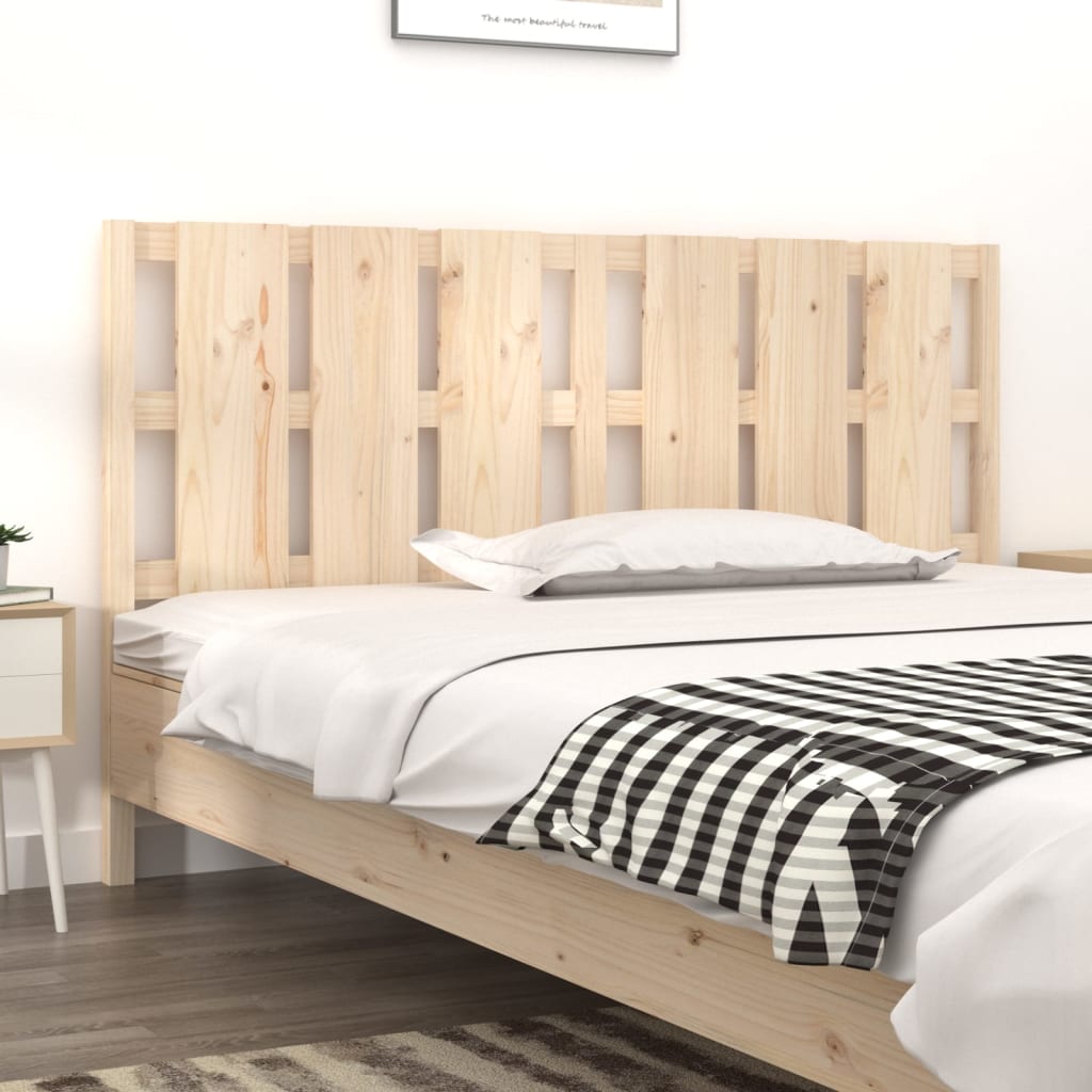 Solid Pine Wood Bed Headboard, 165.5x4x100 cm, Natural Finish