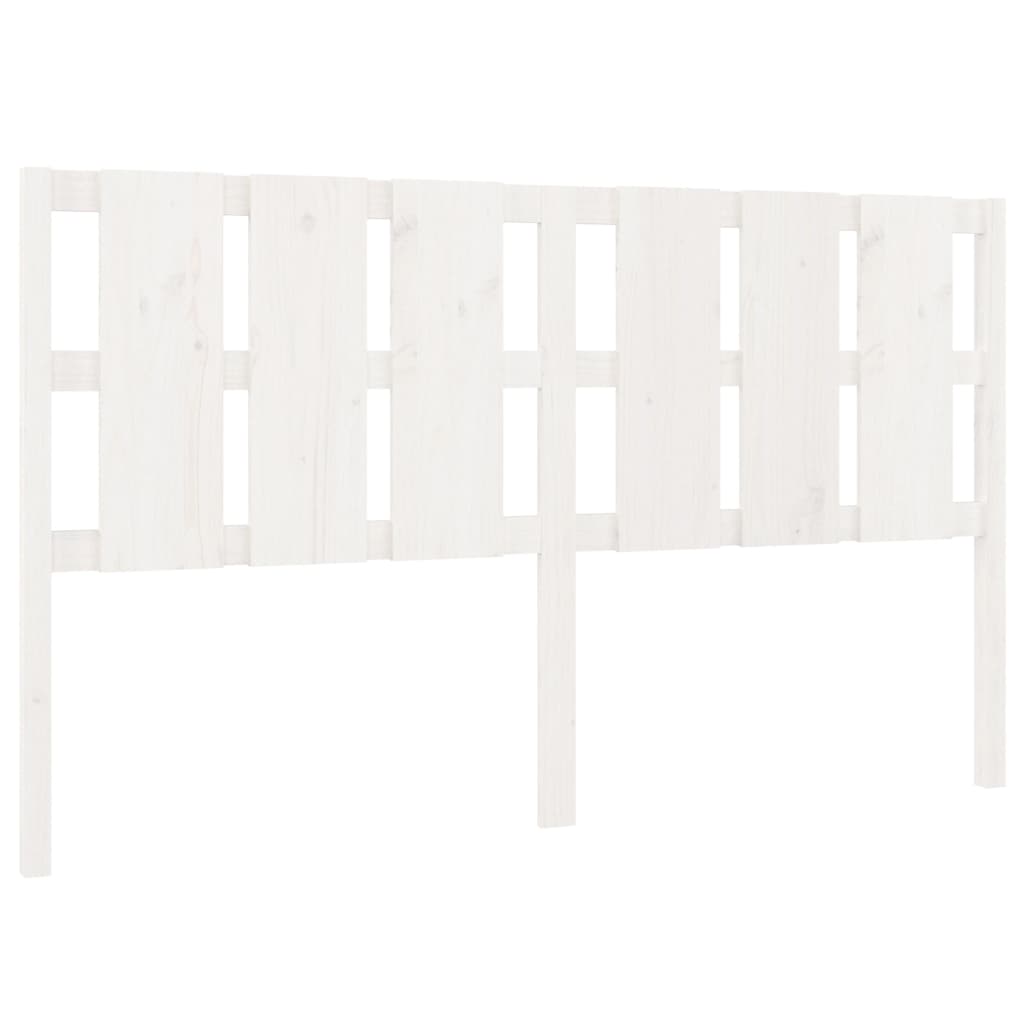 White Solid Pine Wood Bed Headboard 165.5x4x100 cm