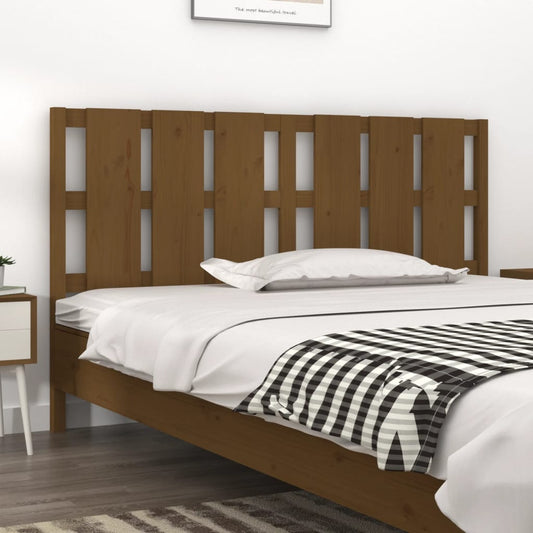 Solid Pine Wood Bed Headboard, Honey Brown, 165.5x4x100 cm
