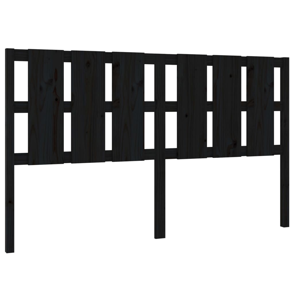 Solid Pine Bed Headboard Black 165.5x4x100 cm - Stylish & Durable