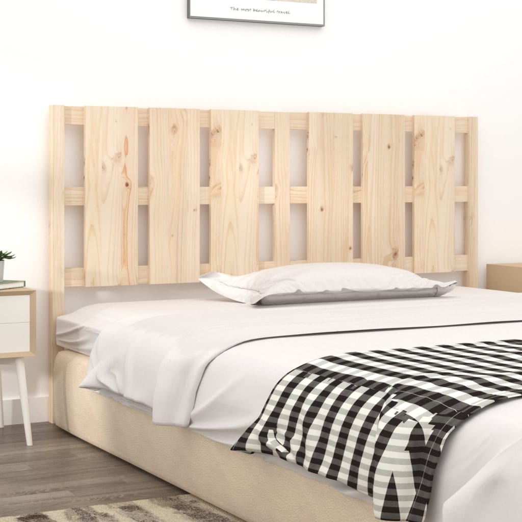 Solid Pine Wood Headboard 185.5x4x100 cm - Natural Finish
