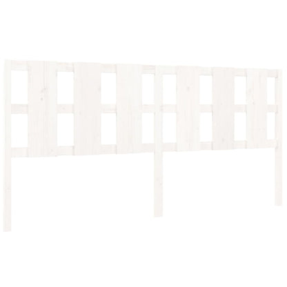 Solid Pine Wood White Bed Headboard, 205.5x4x100 cm