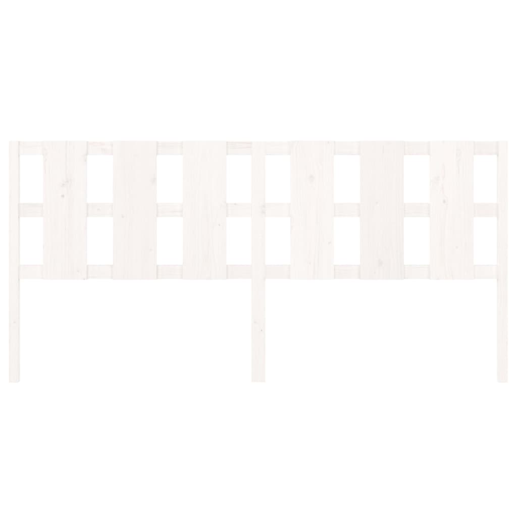 Solid Pine Wood White Bed Headboard, 205.5x4x100 cm