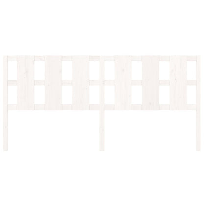 Solid Pine Wood White Bed Headboard, 205.5x4x100 cm