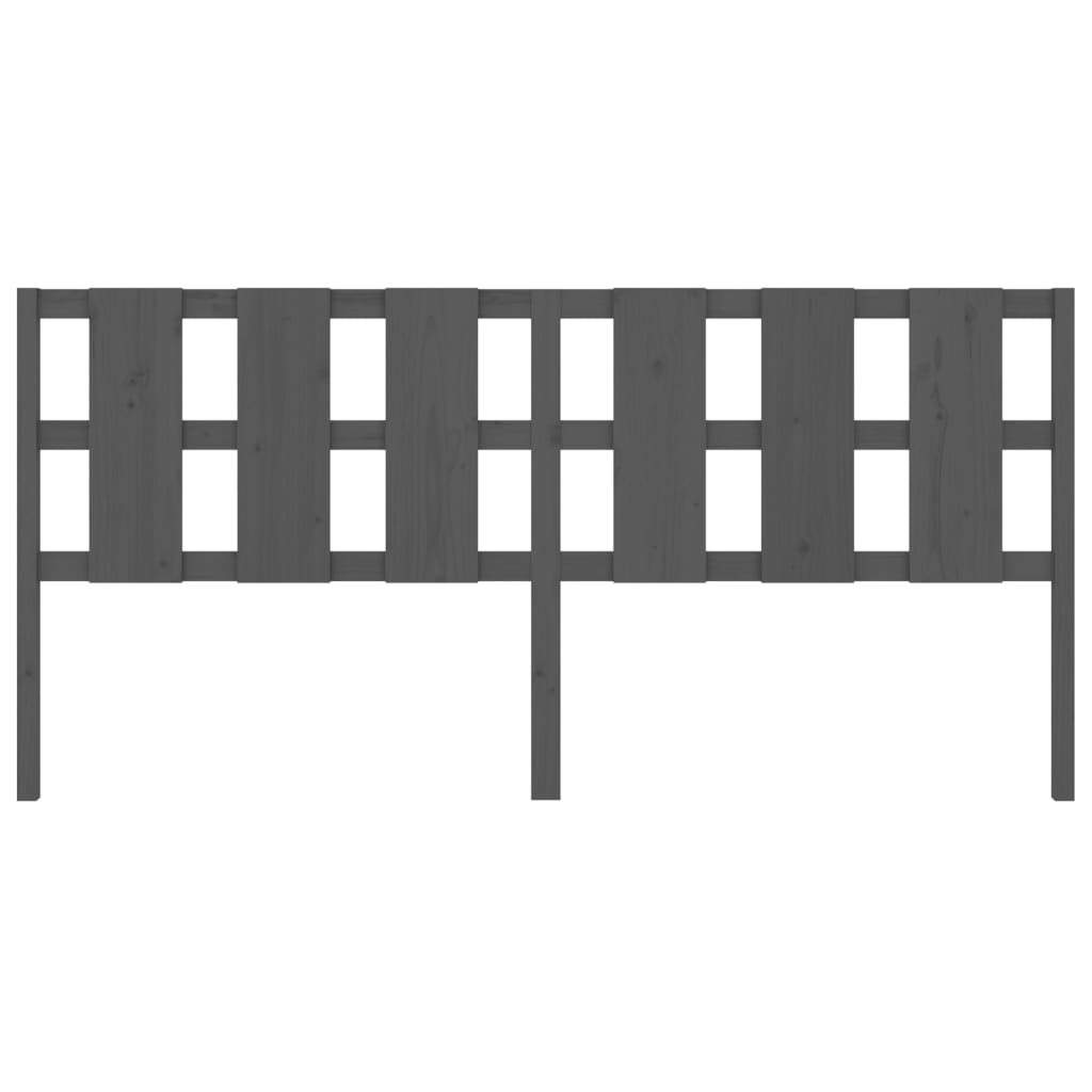 Solid Pine Wood Grey Headboard 205.5x4x100 cm - Elegant & Durable