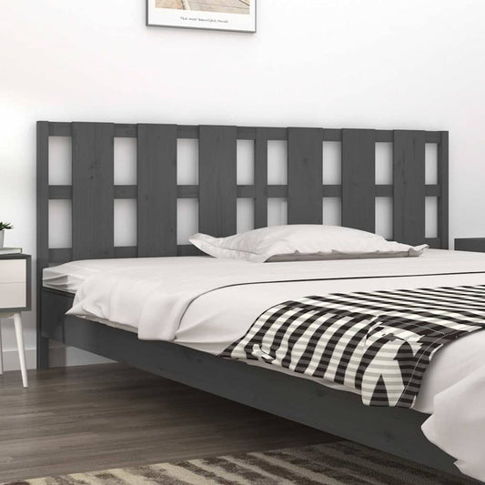 Solid Pine Wood Grey Headboard 205.5x4x100 cm - Elegant & Durable
