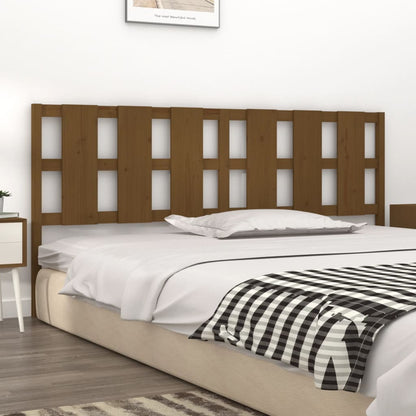 Solid Pine Wood Bed Headboard, Honey Brown, 205.5x4x100 cm