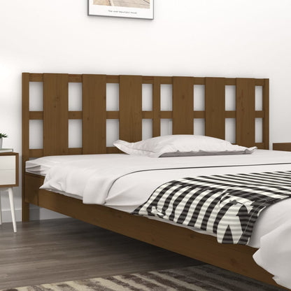 Solid Pine Wood Bed Headboard, Honey Brown, 205.5x4x100 cm