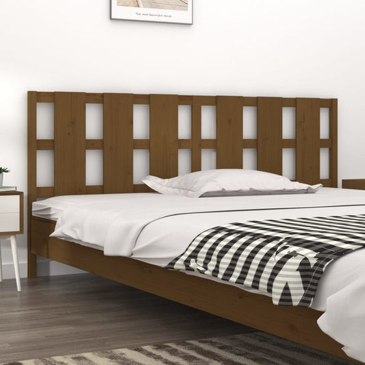Solid Pine Wood Bed Headboard, Honey Brown, 205.5x4x100 cm