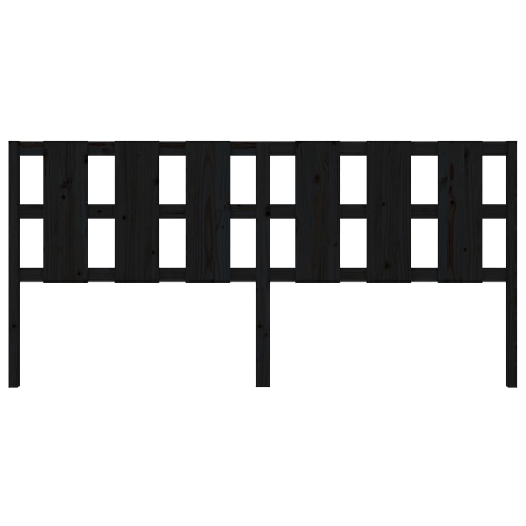 Solid Wood Pine Black Headboard 205.5x4x100 cm - Elegant Bedroom Upgrade