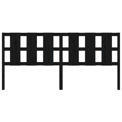 Solid Wood Pine Black Headboard 205.5x4x100 cm - Elegant Bedroom Upgrade