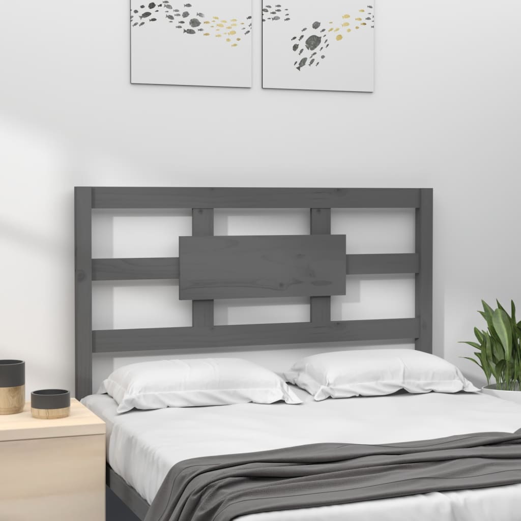 Solid Wood Pine Grey Bed Headboard, 95.5x4x100 cm