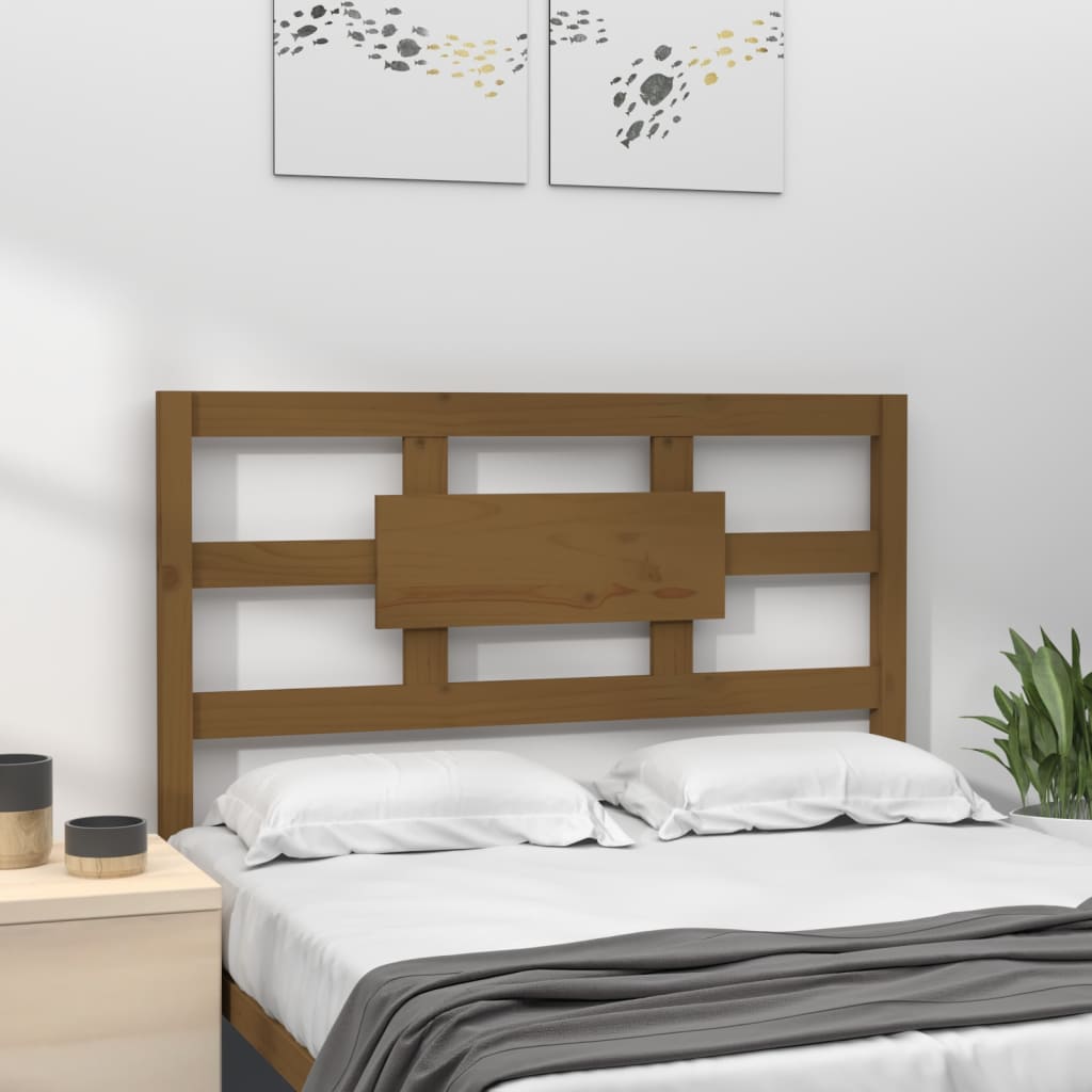 Solid Pine Wood Honey Brown Bed Headboard 95.5x4x100 cm