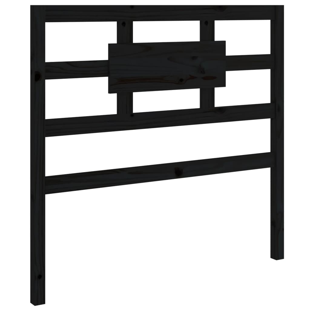 Solid Pine Wood Bed Headboard, Black 95.5x4x100 cm