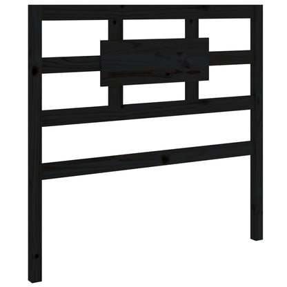 Solid Pine Wood Bed Headboard, Black 95.5x4x100 cm