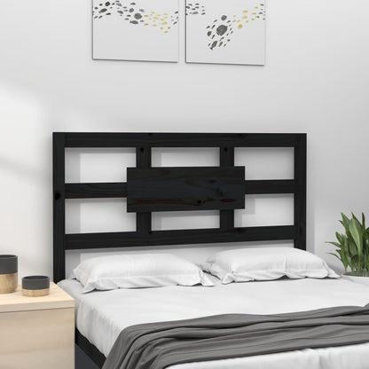 Solid Pine Wood Bed Headboard, Black 95.5x4x100 cm