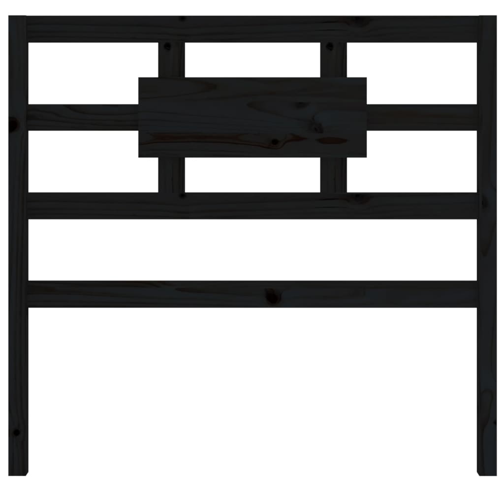 Solid Pine Wood Bed Headboard, Black 95.5x4x100 cm