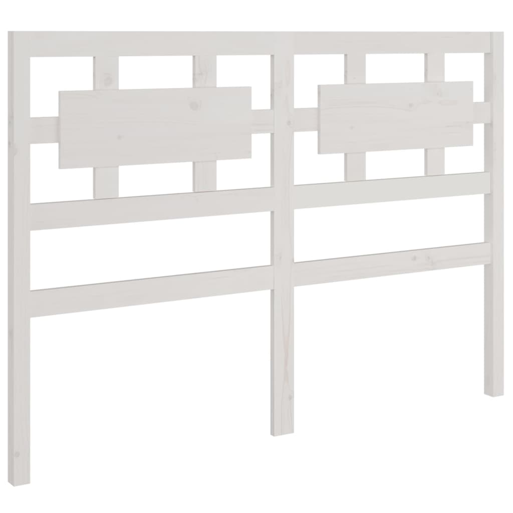 Elegant White Solid Pine Wood Bed Headboard, 125.5x4x100 cm