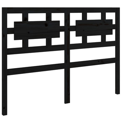 Solid Pine Wood Bed Headboard - Black 125.5x4x100 cm