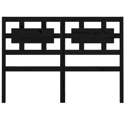 Solid Pine Wood Bed Headboard - Black 125.5x4x100 cm