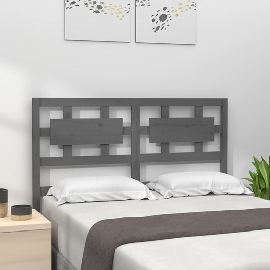 Solid Wood Grey Headboard 145.5x4x100 cm - Stylish & Durable