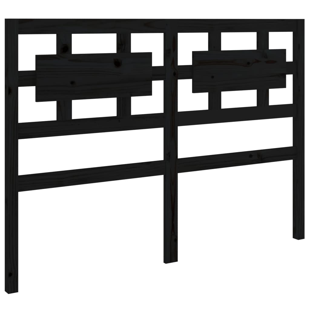 Solid Pine Wood Bed Headboard, Black, 185.5x4x100 cm