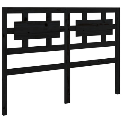 Solid Pine Wood Bed Headboard, Black, 185.5x4x100 cm